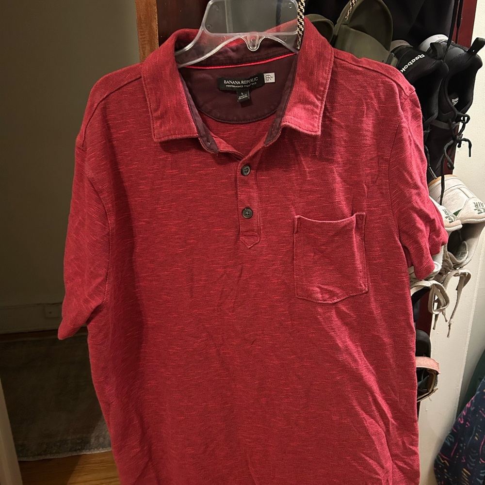 Banana Republic Red Polo Shirt Classic Style
